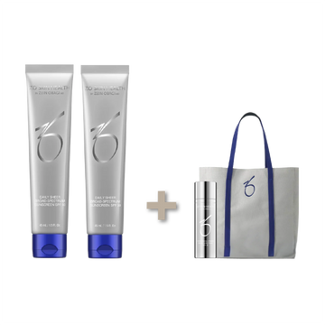 Daily Sheer Broadspectrum-Sunscreen SPF 50 (DOBBELT PAKNING) + GRATIS Sunscreen + Primer SPF30 (15ml) & skøn gave i form af ZO totebag