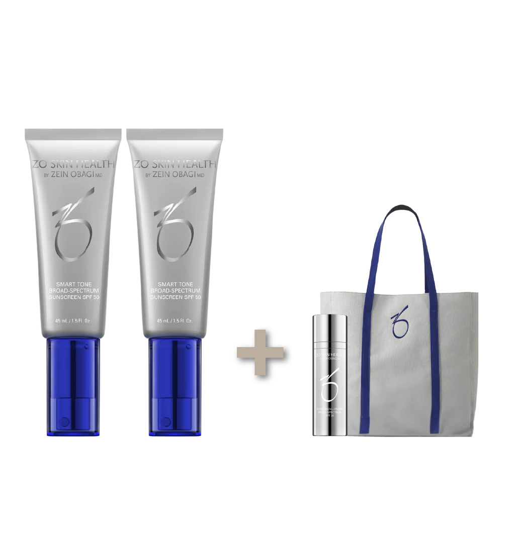 Smart Tone Broad-Spectrum Sunscreen SPF 50 DOBBELT PAKNING+ gratis ZO Sunscreen + Primer SPF30 (15ml) & Totebag