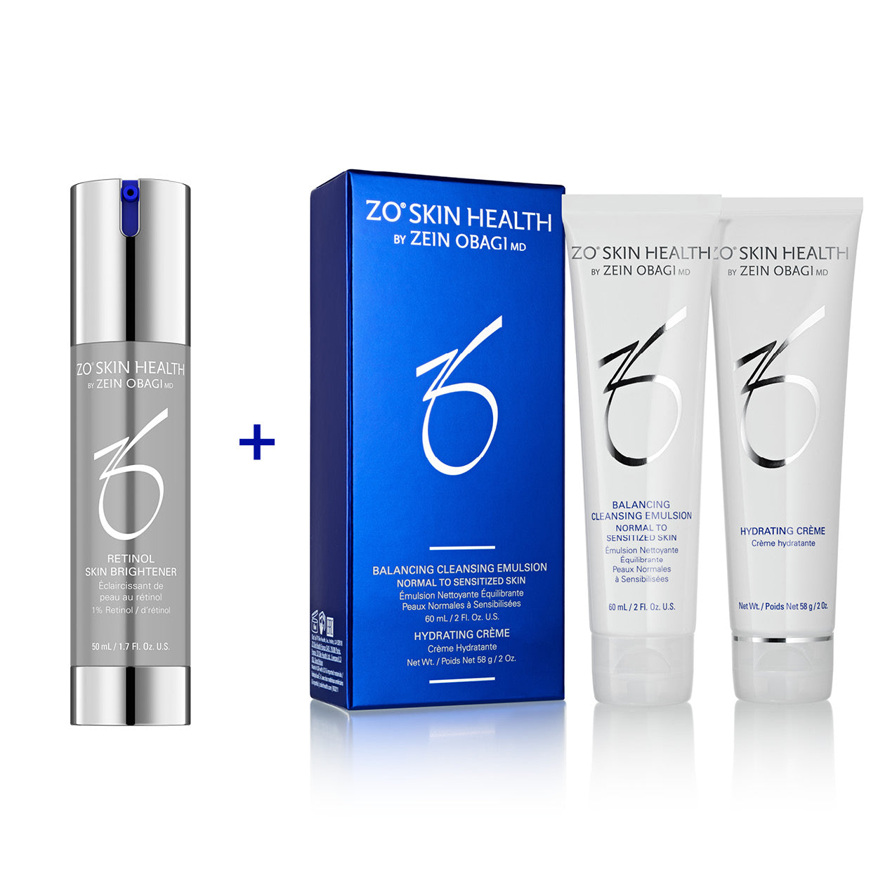 Retinol Skin Brightener 1% (50mL) + Balancing Cleansing Emulsion (60mL) & Hydrating Creme (58g)