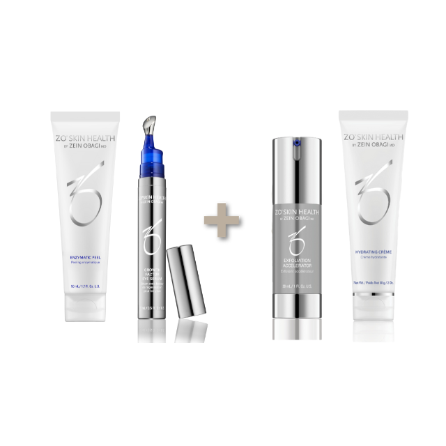 Growth Factor Eye Serum 15 ml & Enzymatic Peel 50 ml + 2 gaver i form af Exfoliation Accelerator 30 ml & Hydrating Créme 58 g.